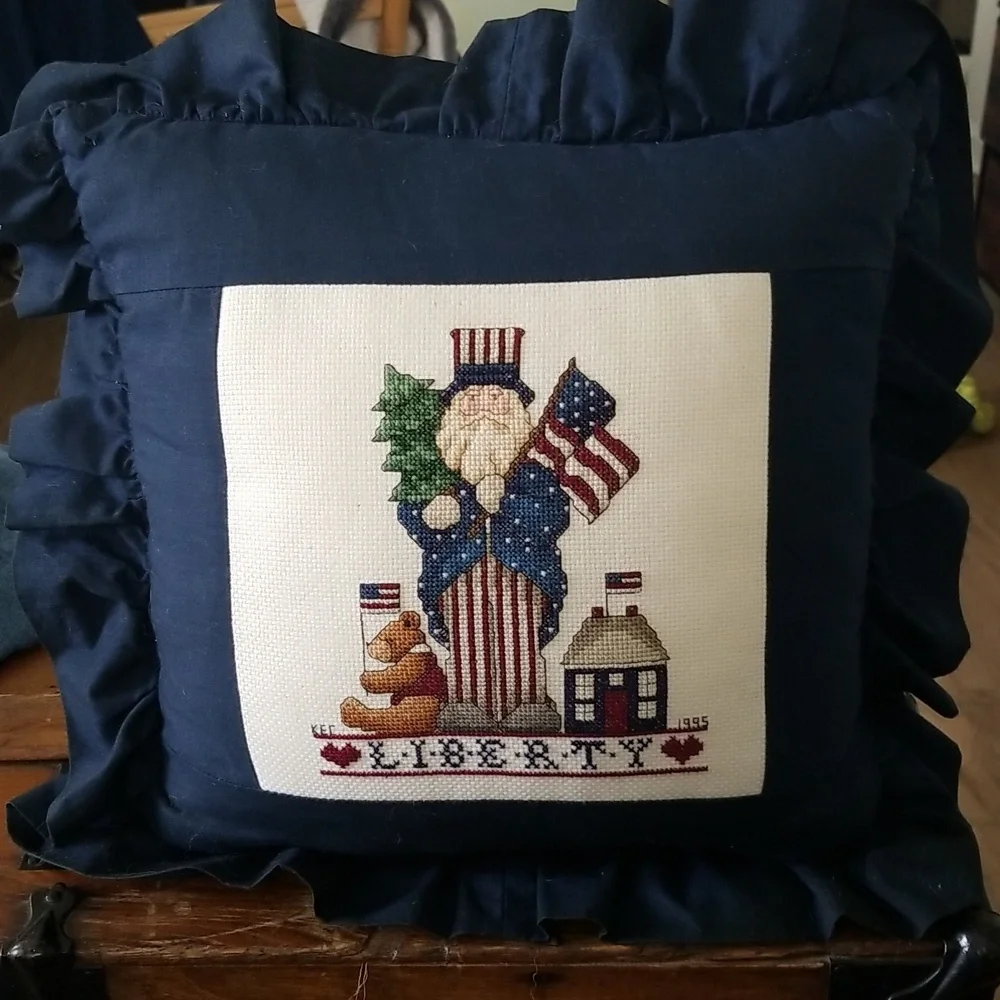 Liberty Accent Pillow Needlepoint Style